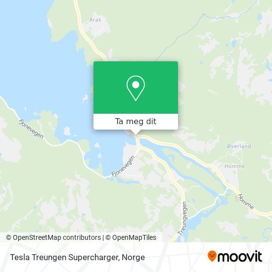 Tesla Treungen Supercharger kart
