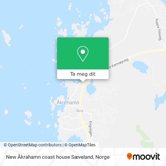 New Åkrahamn coast house Sæveland kart
