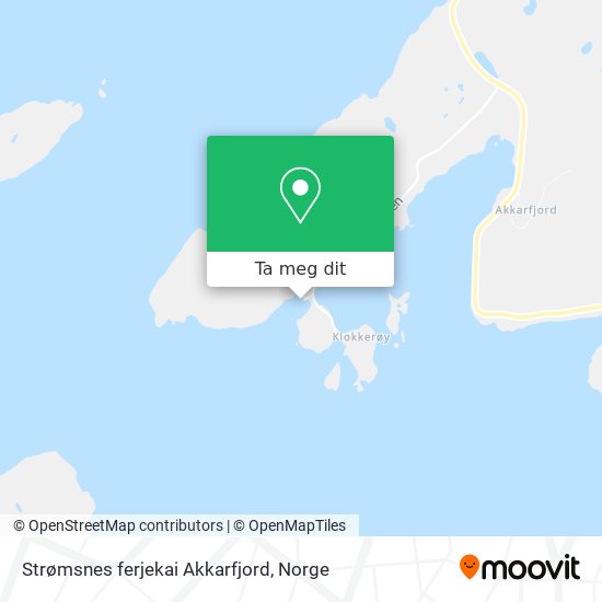Strømsnes ferjekai Akkarfjord kart