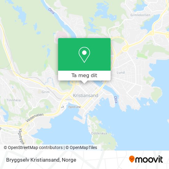 Bryggselv Kristiansand kart