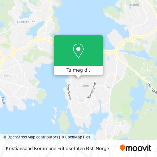 Kristiansand Kommune Fritidsetaten Øst kart