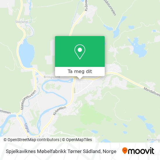 Spjelkaviknes Møbelfabrikk Tørner Sådland kart