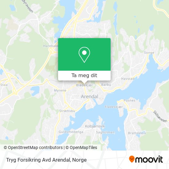 Tryg Forsikring Avd Arendal kart