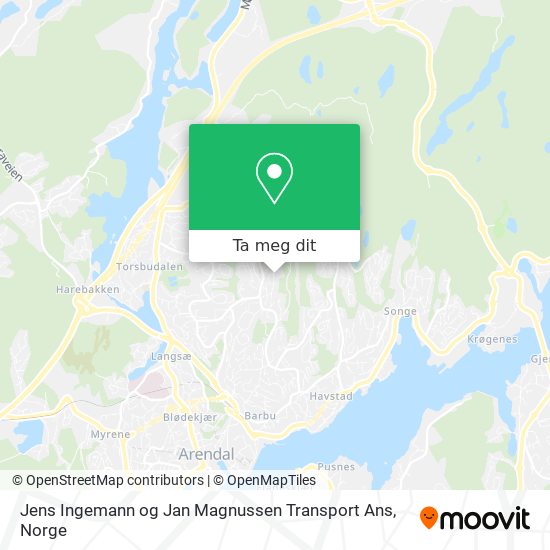 Jens Ingemann og Jan Magnussen Transport Ans kart