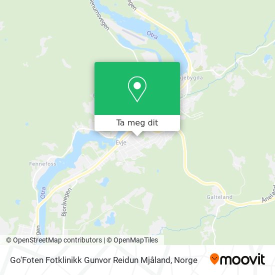 Go'Foten Fotklinikk Gunvor Reidun Mjåland kart
