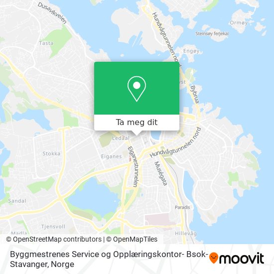 Byggmestrenes Service og Opplæringskontor- Bsok- Stavanger kart