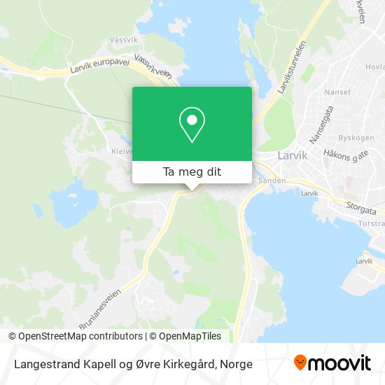 Langestrand Kapell og Øvre Kirkegård kart