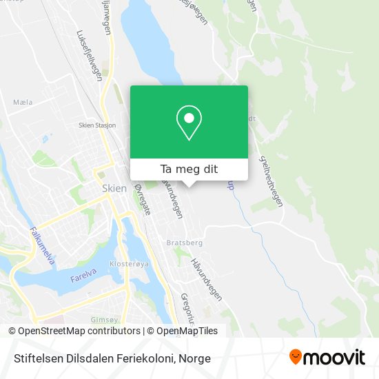 Stiftelsen Dilsdalen Feriekoloni kart