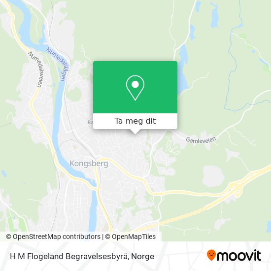 H M Flogeland Begravelsesbyrå kart