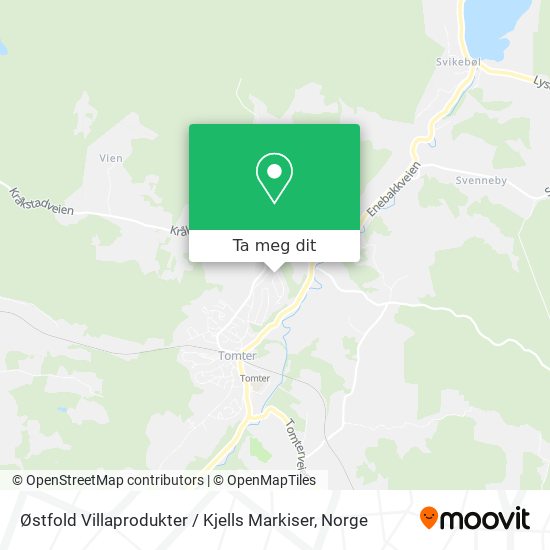 Østfold Villaprodukter / Kjells Markiser kart