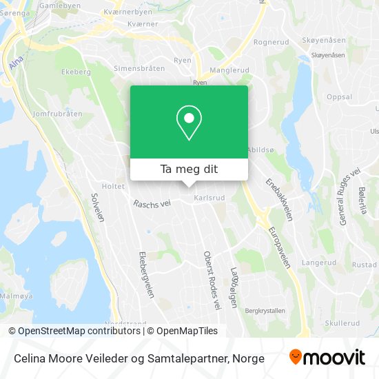 Celina Moore Veileder og Samtalepartner kart