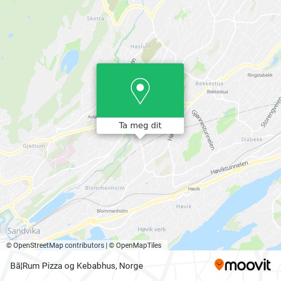 Bã¦Rum Pizza og Kebabhus kart