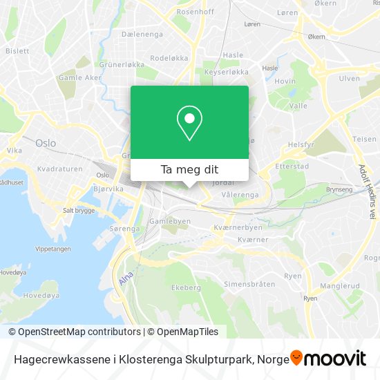 Hagecrewkassene i Klosterenga Skulpturpark kart