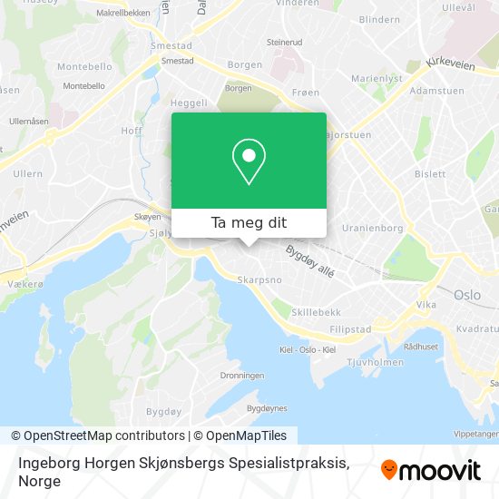 Ingeborg Horgen Skjønsbergs Spesialistpraksis kart