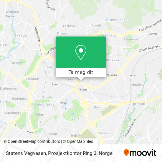 Statens Vegvesen, Prosjektkontor Ring 3 kart