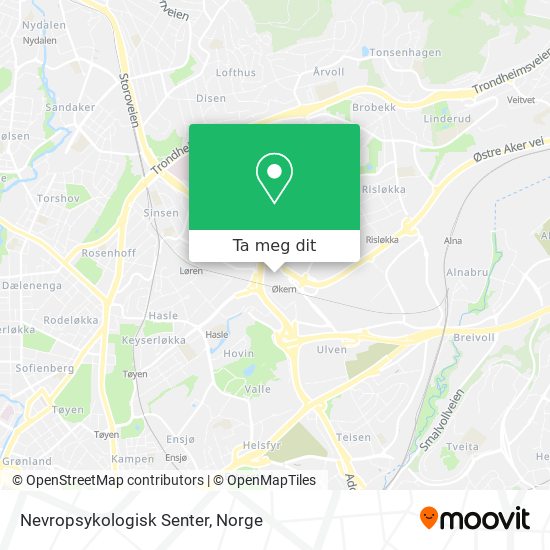Nevropsykologisk Senter kart