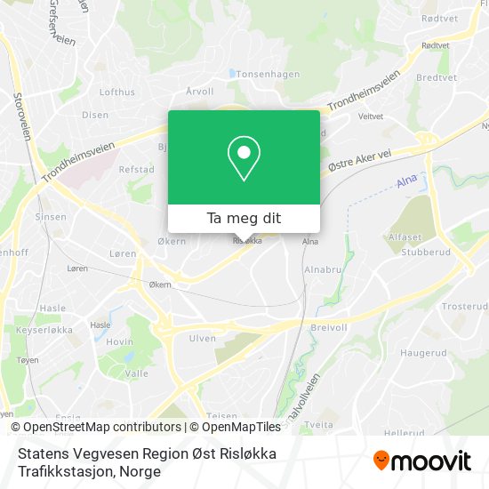 Statens Vegvesen Region Øst Risløkka Trafikkstasjon kart
