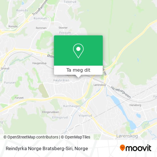 Reindyrka Norge Bratsberg-Siri kart