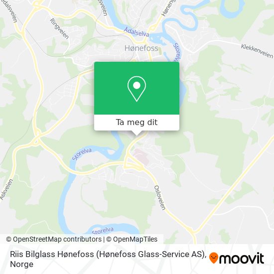 Riis Bilglass Hønefoss (Hønefoss Glass-Service AS) kart
