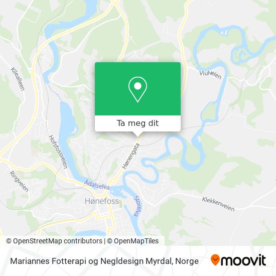 Mariannes Fotterapi og Negldesign Myrdal kart