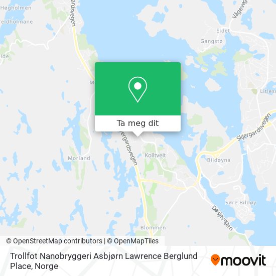 Trollfot Nanobryggeri Asbjørn Lawrence Berglund Place kart