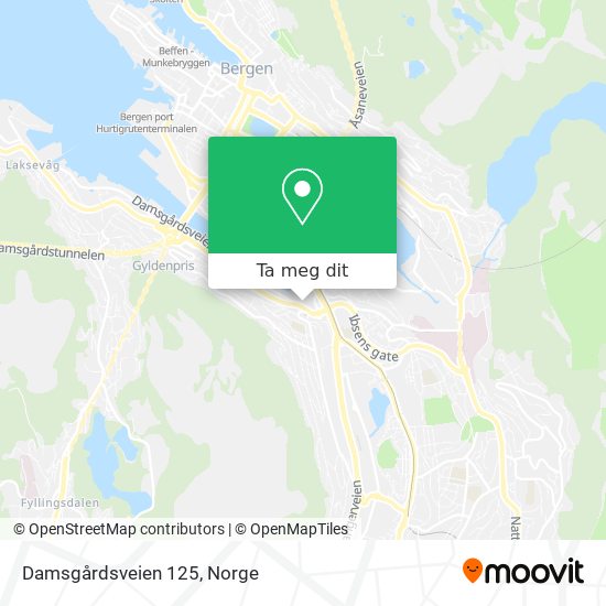 Damsgårdsveien 125 kart