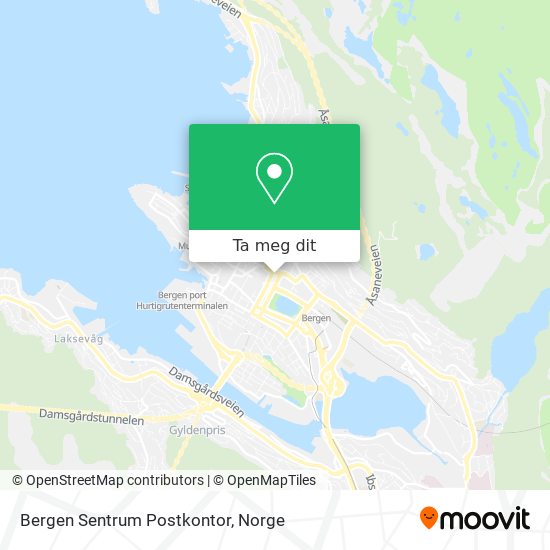 Bergen Sentrum Postkontor kart
