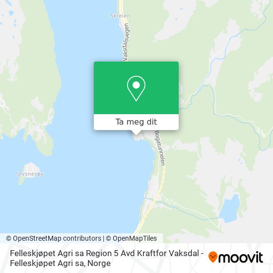 Felleskjøpet Agri sa Region 5 Avd Kraftfor Vaksdal - Felleskjøpet Agri sa kart