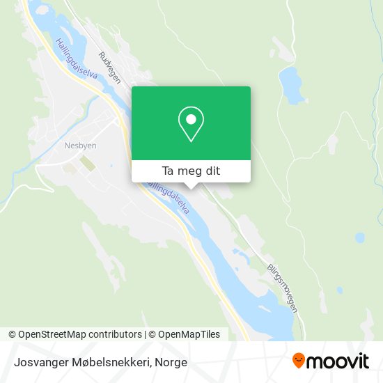 Josvanger Møbelsnekkeri kart