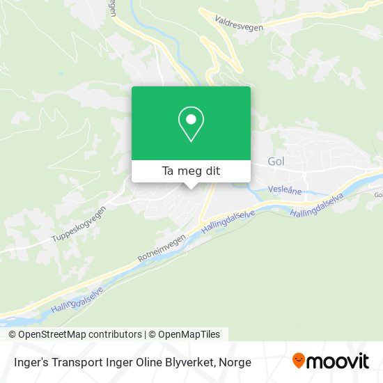 Inger's Transport Inger Oline Blyverket kart