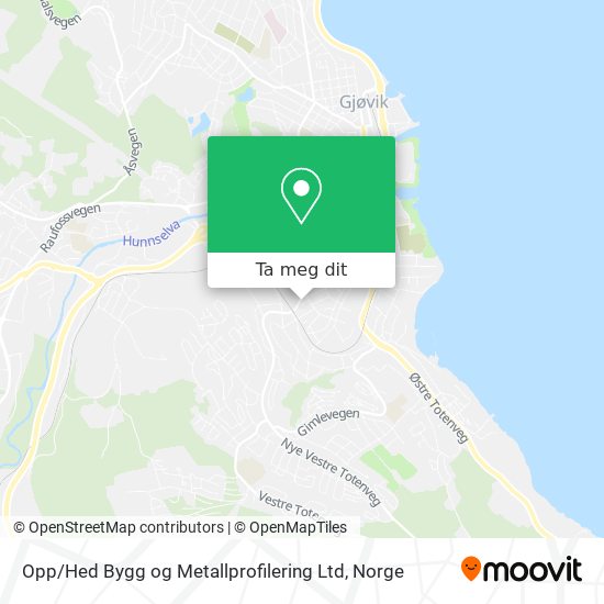 Opp / Hed Bygg og Metallprofilering Ltd kart