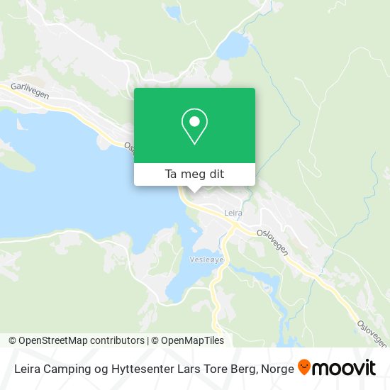 Leira Camping og Hyttesenter Lars Tore Berg kart