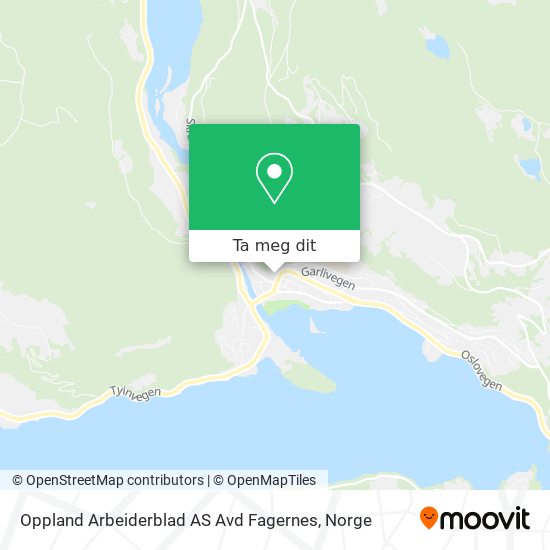 Oppland Arbeiderblad AS Avd Fagernes kart