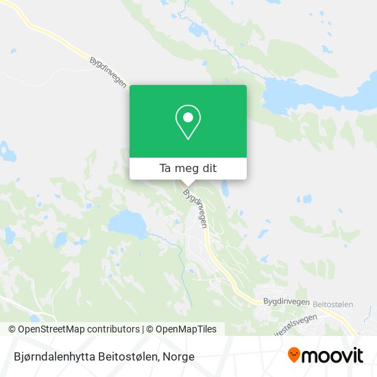 Bjørndalenhytta Beitostølen kart