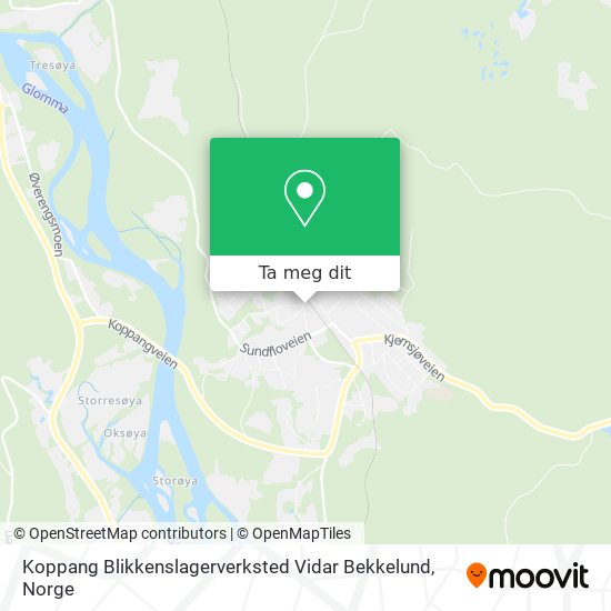 Koppang Blikkenslagerverksted Vidar Bekkelund kart