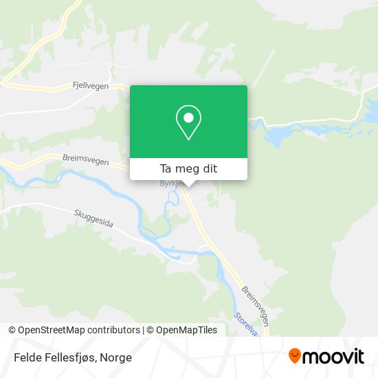 Felde Fellesfjøs kart