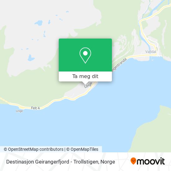 Destinasjon Geirangerfjord - Trollstigen kart