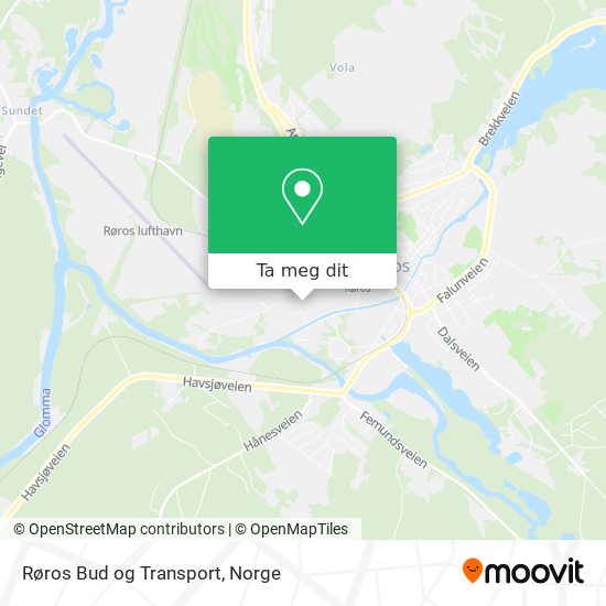 Røros Bud og Transport kart
