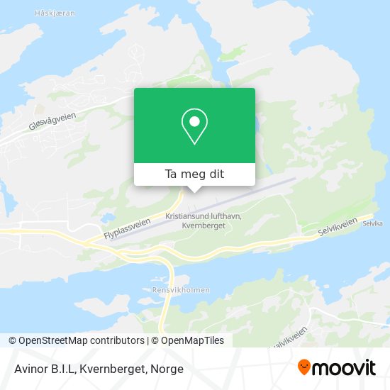 Avinor B.I.L, Kvernberget kart