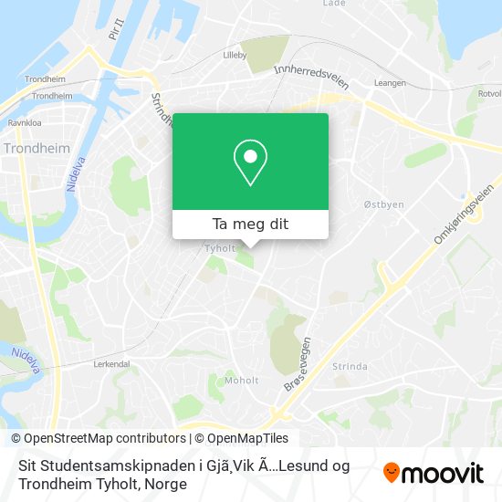 Sit Studentsamskipnaden i Gjã¸Vik Ã…Lesund og Trondheim Tyholt kart