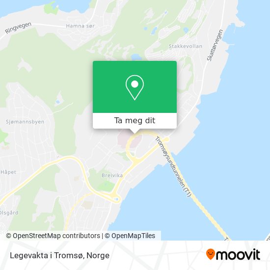 Legevakta i Tromsø kart