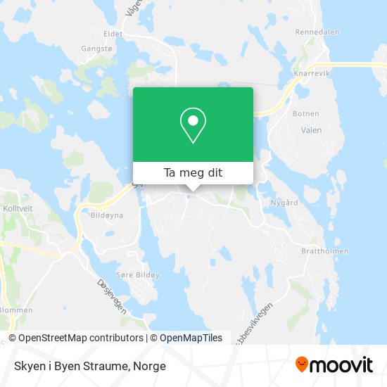 Skyen i Byen Straume kart