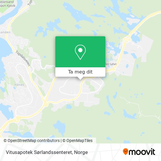 Vitusapotek Sørlandssenteret kart