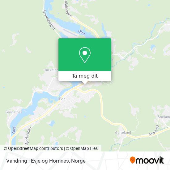 Vandring i Evje og Hornnes kart