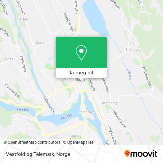 Vestfold og Telemark kart