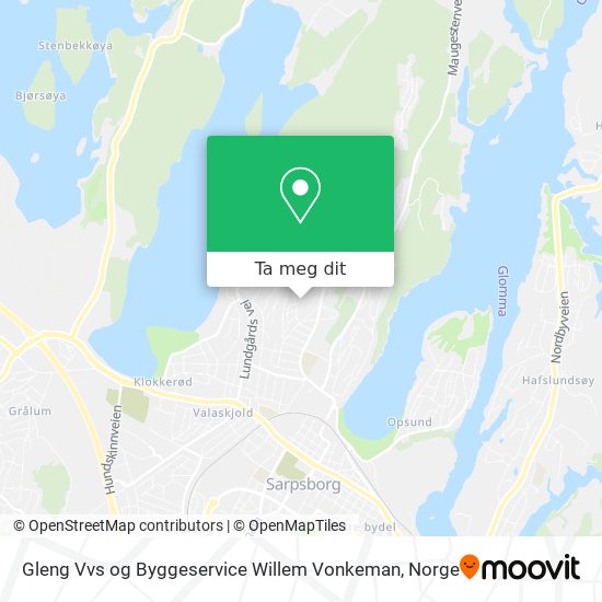 Gleng Vvs og Byggeservice Willem Vonkeman kart