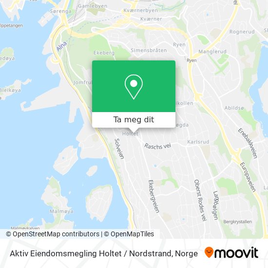 Aktiv Eiendomsmegling Holtet / Nordstrand kart