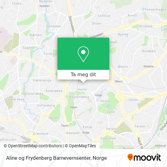 Aline og Frydenberg Barnevernsenter kart