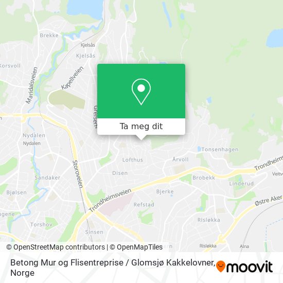 Betong Mur og Flisentreprise / Glomsjø Kakkelovner kart