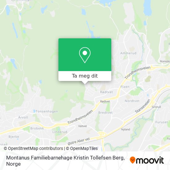 Montanus Familiebarnehage Kristin Tollefsen Berg kart